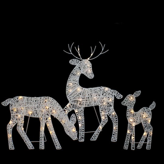 White LED Reindeer Family Outdoor Christmas Décor Set Michaels Christmas Decorations At Michaels